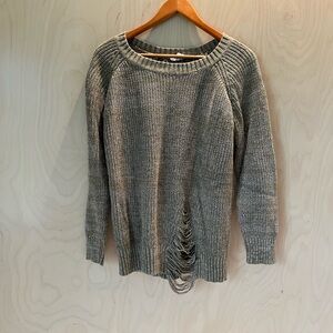 BCBG Distressed Oversized Sweater